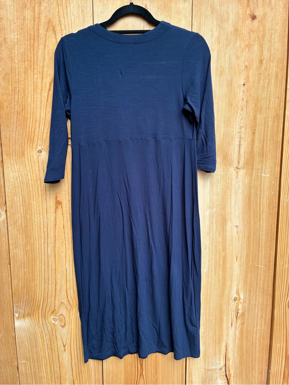 NWT J. JILL Jersey V-Neck 3/4 Sleeve Navy Dress 
Size Small - Picture 5 of 5
